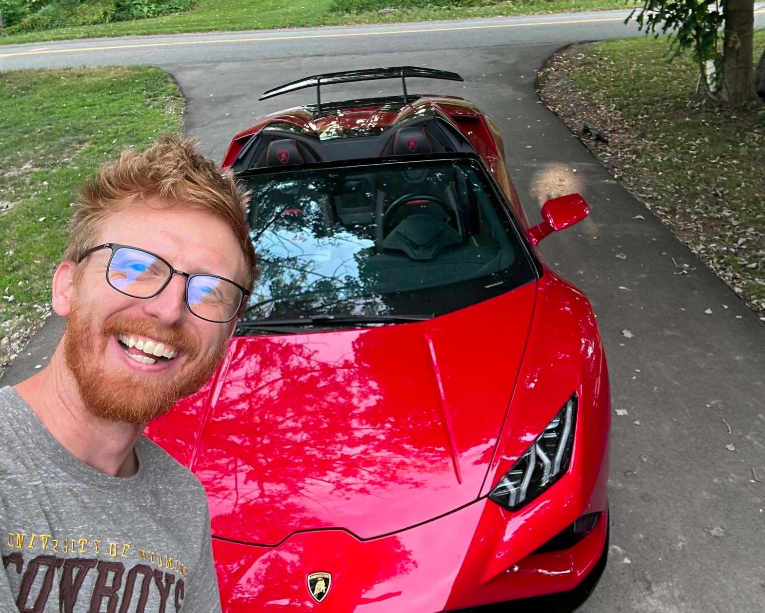 Omer with Lamborghini
